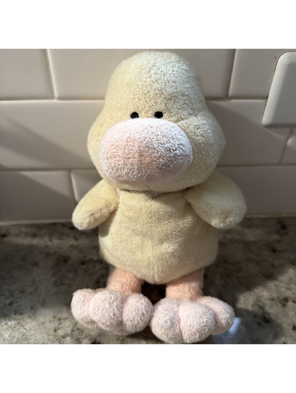 TY Pluffies Puddles Baby Duck Yellow Orange Plush Stuffed Animal 2002 Lovey